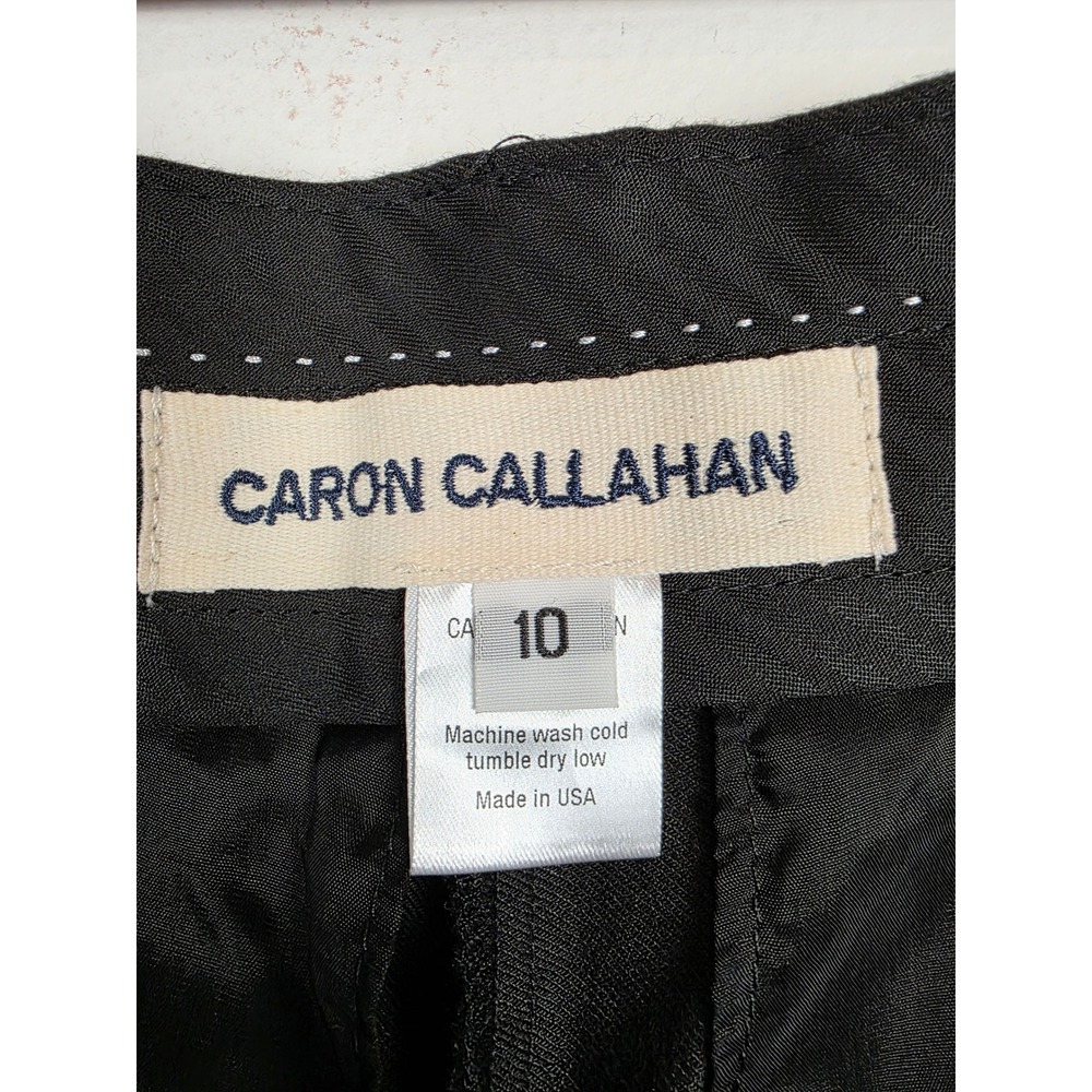 Caron Callahan Women's Linen Blend Pants Size 10 Black Minimalist - Picture 9 of 10